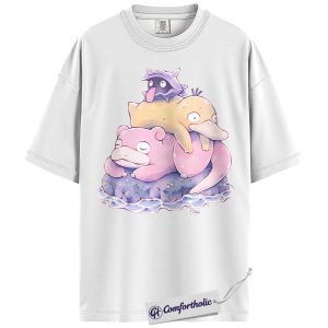 Alternative view of Psyduck Shirt, Slowpoke Shirt, Shellder Shirt, Pokemon Shirt, Anime Graphic Tee, Comfort Colors Shirt