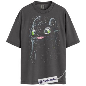 Alternative view of Toothless Shirt, How to Train Your Dragon Shirt, Anime Graphic Tee, Comfort Colors Shirt