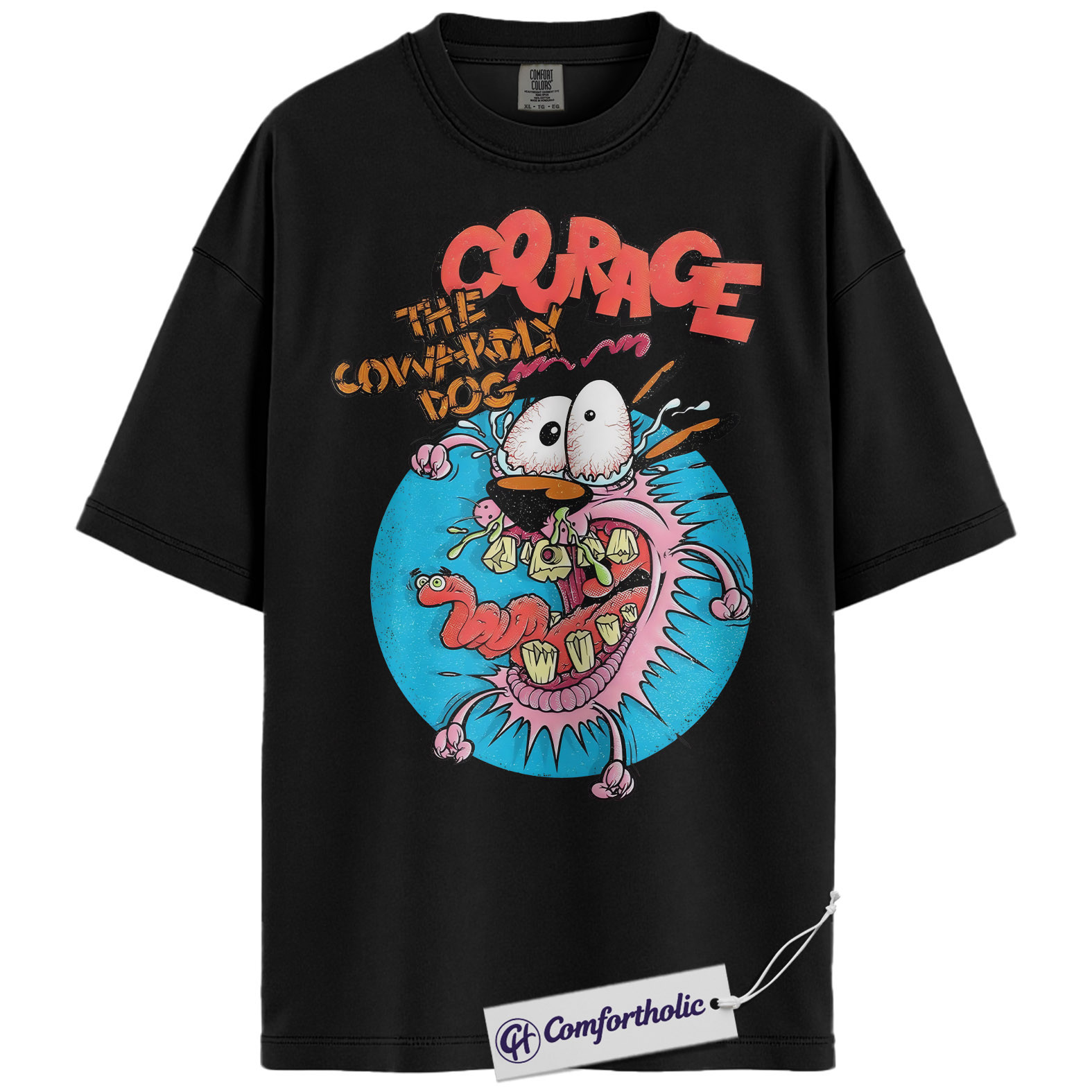 Courage the Cowardly Dog Shirt, Anime Graphic Tee, Comfort Colors Shirt - Image 3