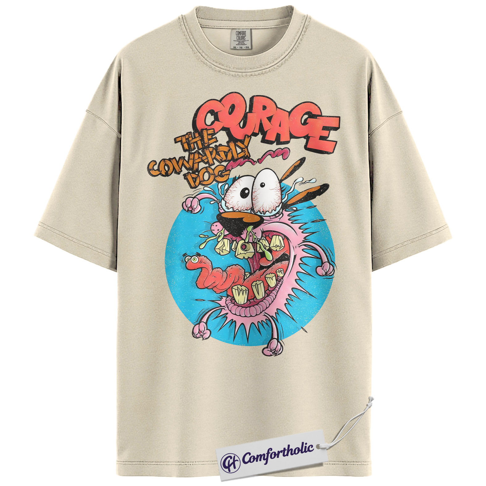 Courage the Cowardly Dog Shirt, Anime Graphic Tee, Comfort Colors Shirt - Image 5