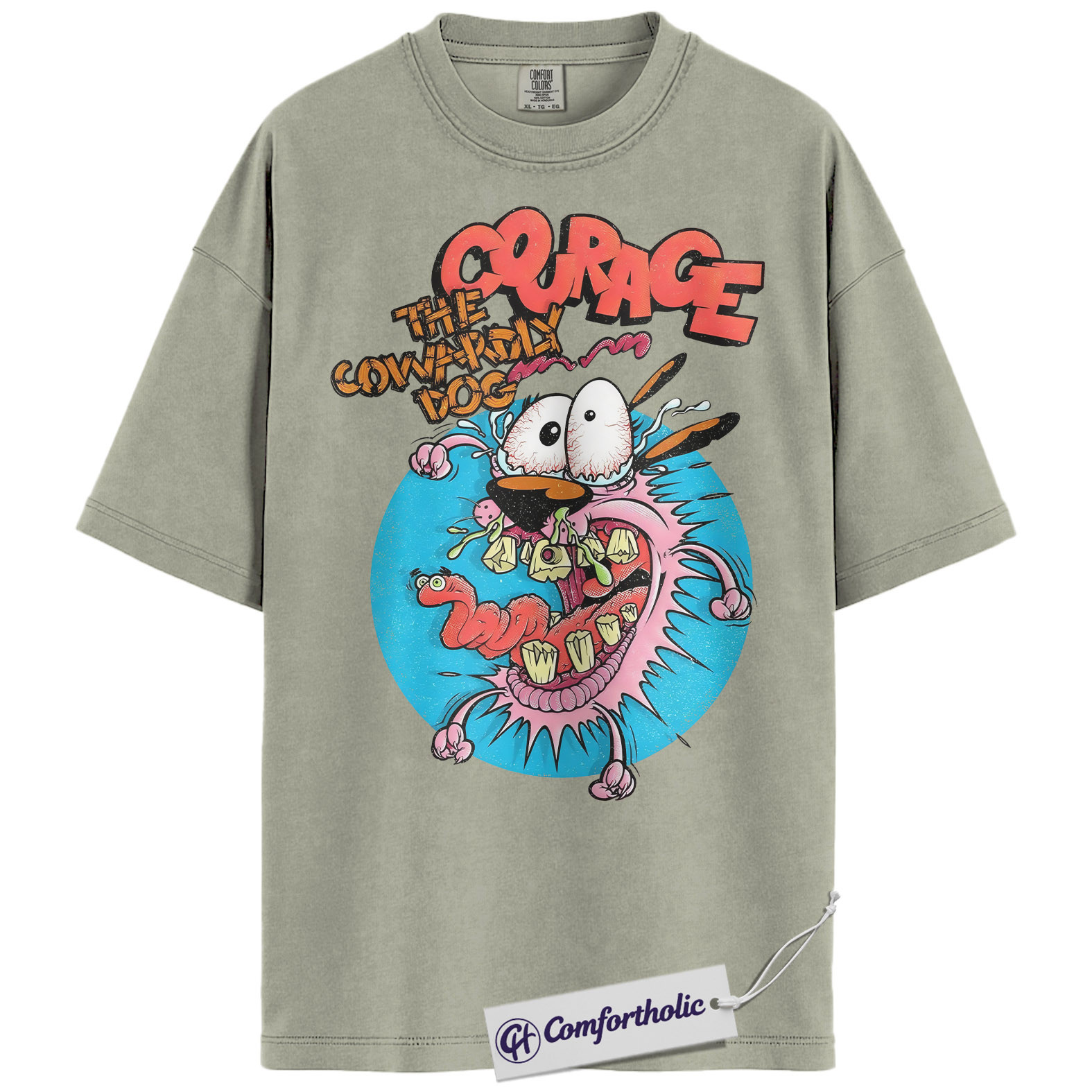 Courage the Cowardly Dog Shirt, Anime Graphic Tee, Comfort Colors Shirt - Image 7