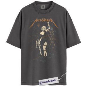 Alternative view of 2B Shirt, NieR:Automata Shirt, Game Graphic Tee, Comfort Colors Shirt