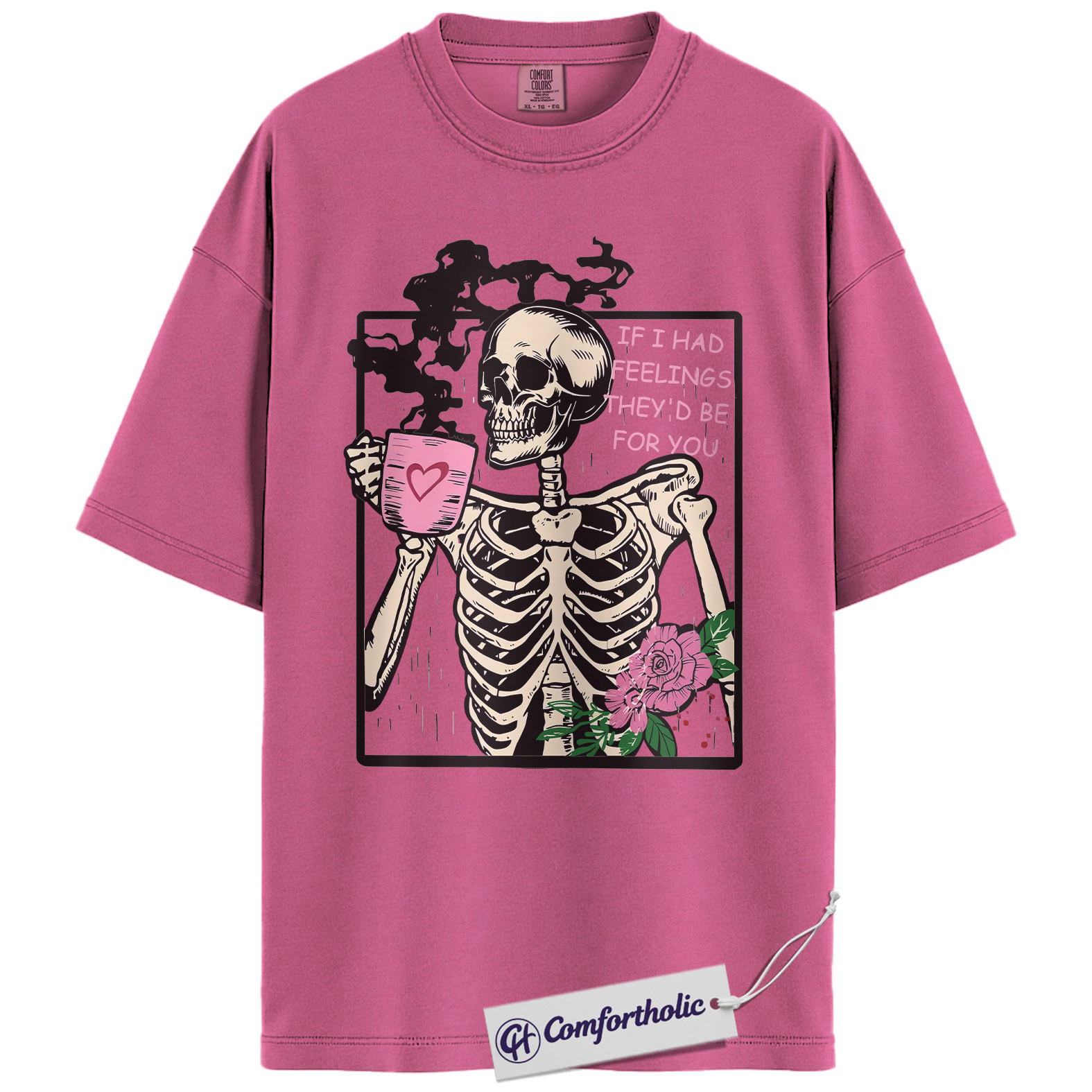 Funny Skeleton Valentine Shirt, Gothic Coffee Skeleton Graphic Tee, Sarcastic Anti Love T-Shirt, Cute Valentine Gift for Her, Comfort Colors Shirt - Image 15