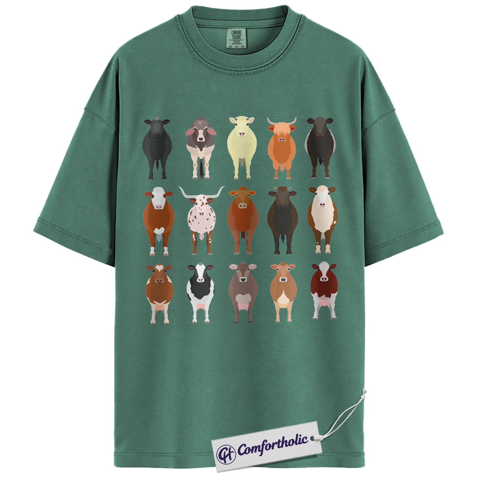 Cow Breeds Shirt, Cute Farm Animal Graphic Tee, Cattle Lover T-Shirt, Funny Gift for Farmers & Cow Lovers, Comfort Colors Shirt - Image 10