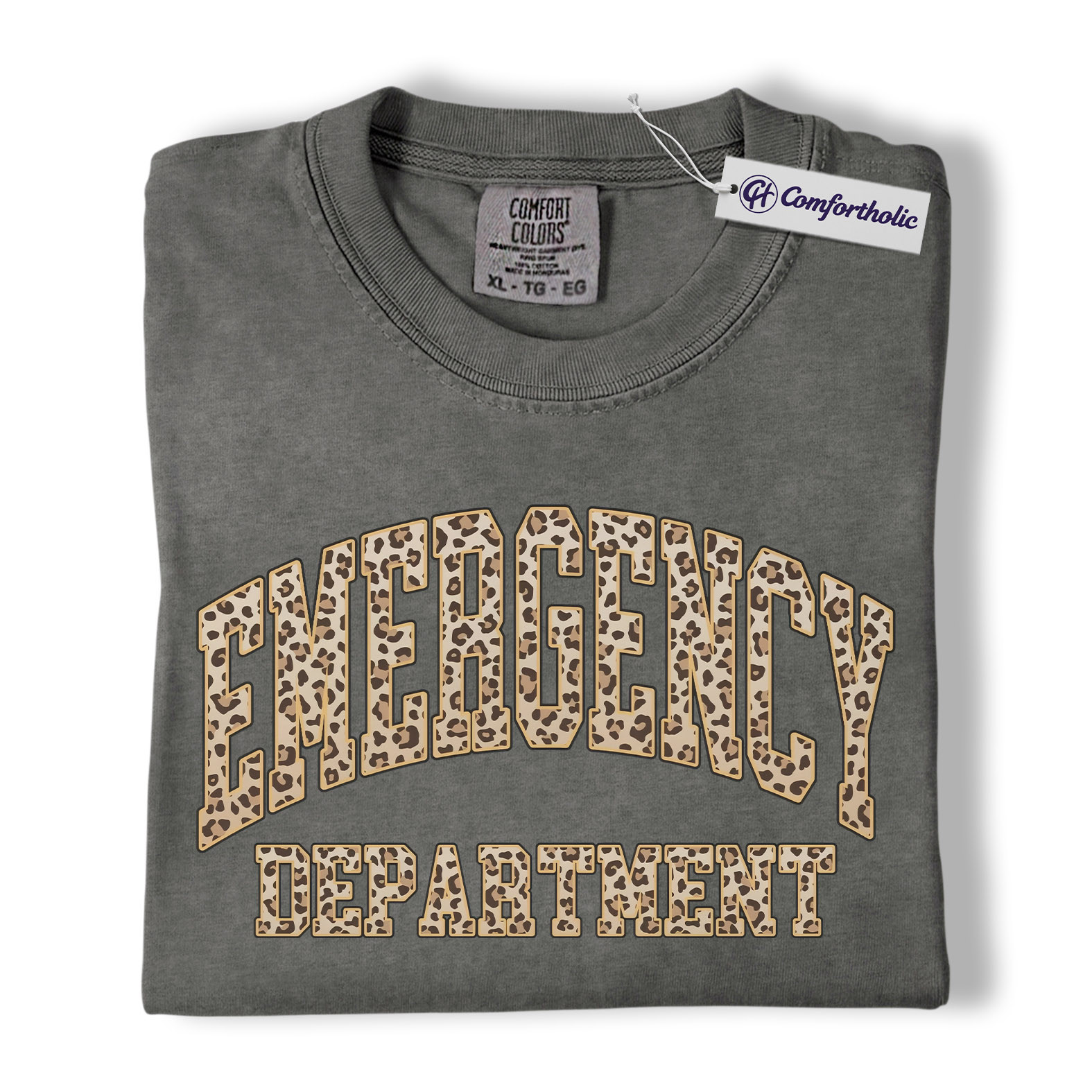 Emergency Department Shirt, Leopard Print Graphic Tee, ER Nurse T-Shirt, Gift for Nurses & Healthcare Workers, Comfort Colors Shirt - Image 4