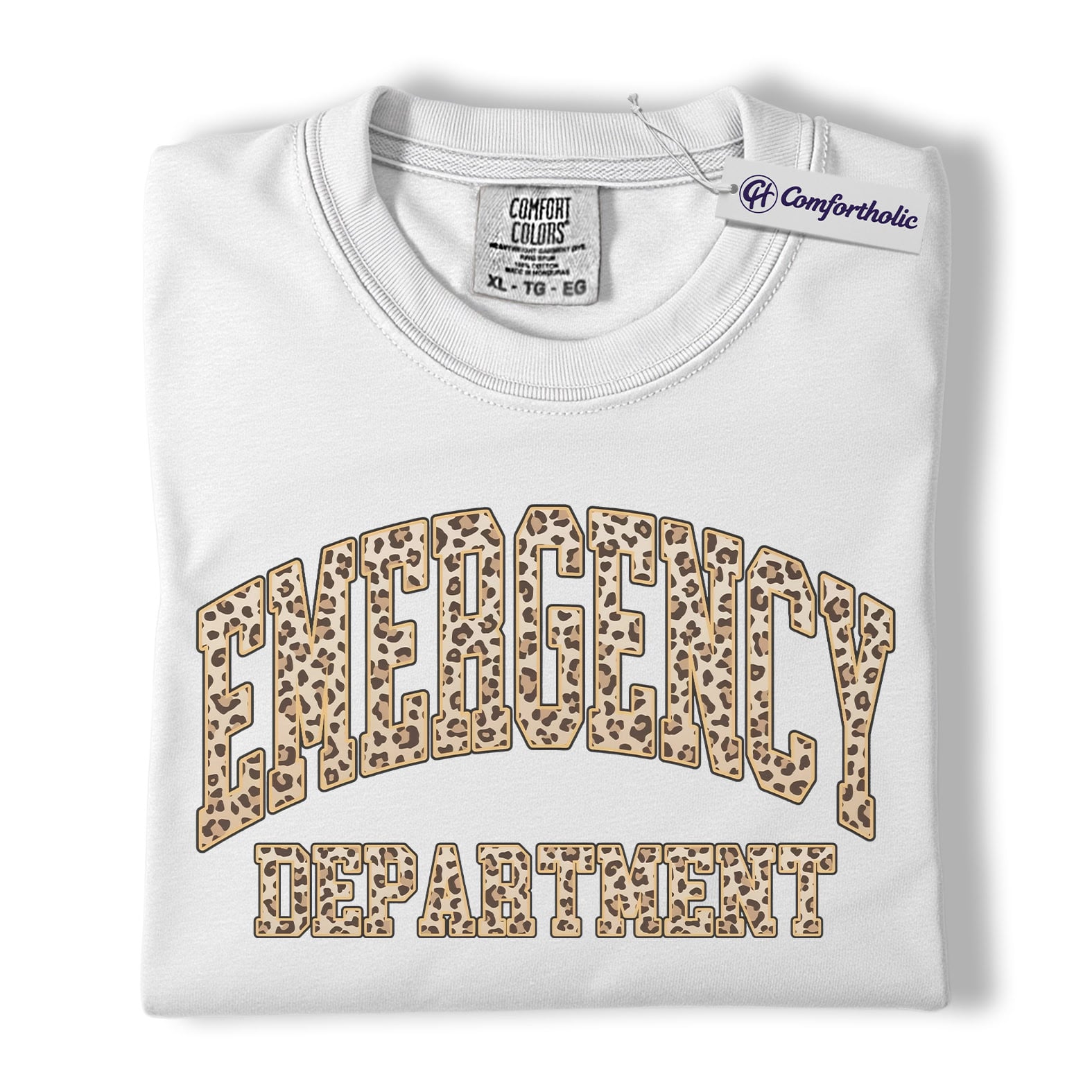Emergency Department Shirt, Leopard Print Graphic Tee, ER Nurse T-Shirt, Gift for Nurses & Healthcare Workers, Comfort Colors Shirt - Image 2