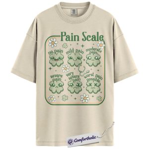 St Patrick’s Day Nurse Pain Scale Shirt, Funny Shamrock Medical Humor Graphic Tee, Cute RN T-Shirt, St Paddy’s Day Gift for Nurses, Comfort Colors Shirt