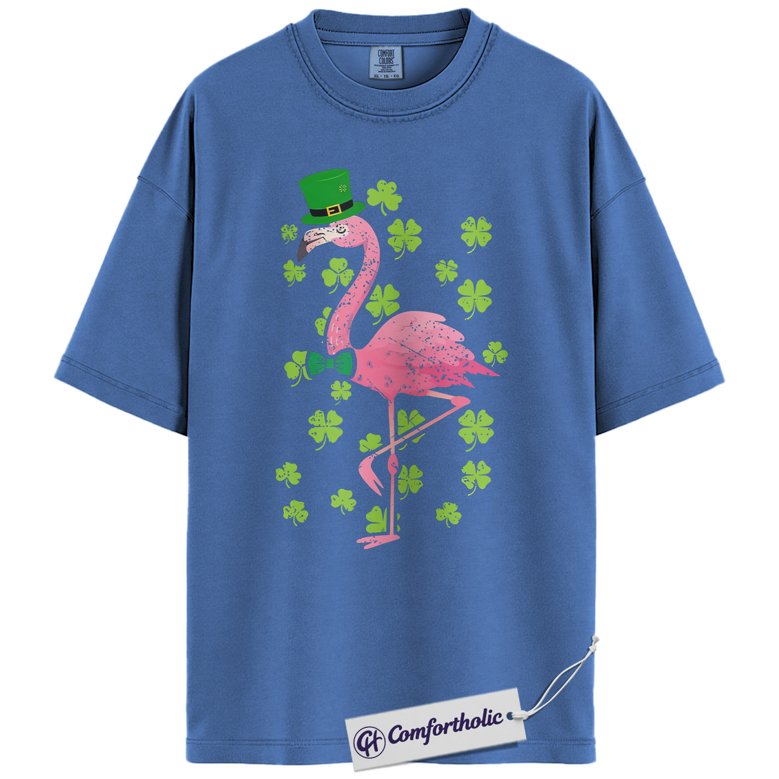 St Patricks Flamingo Shirt, Funny Shamrock Flamingo Graphic Tee, St Patrick’s Day Party T-Shirt, Gift for Women & Animal Lovers, Comfort Colors Shirt - Image 12