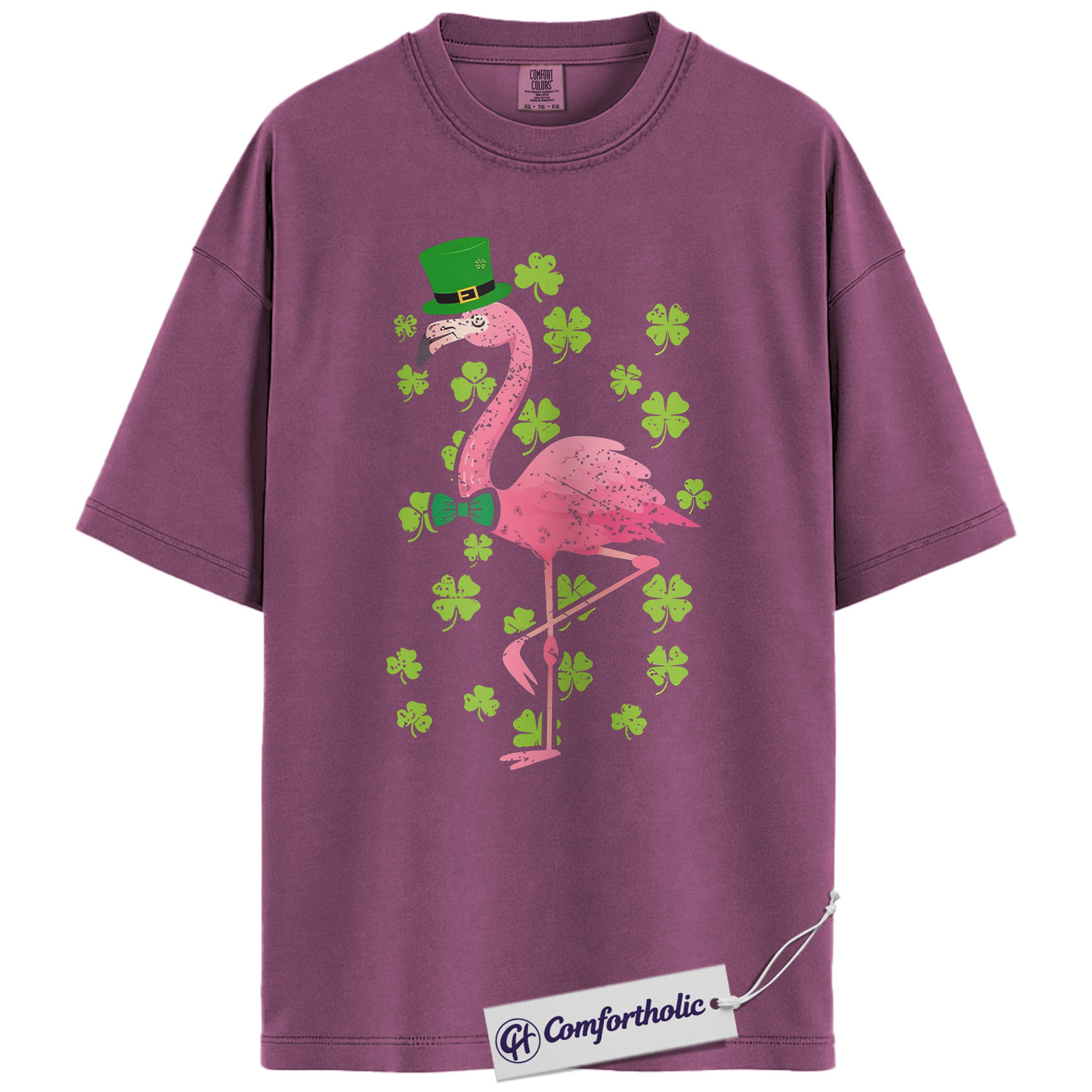 St Patricks Flamingo Shirt, Funny Shamrock Flamingo Graphic Tee, St Patrick’s Day Party T-Shirt, Gift for Women & Animal Lovers, Comfort Colors Shirt - Image 15