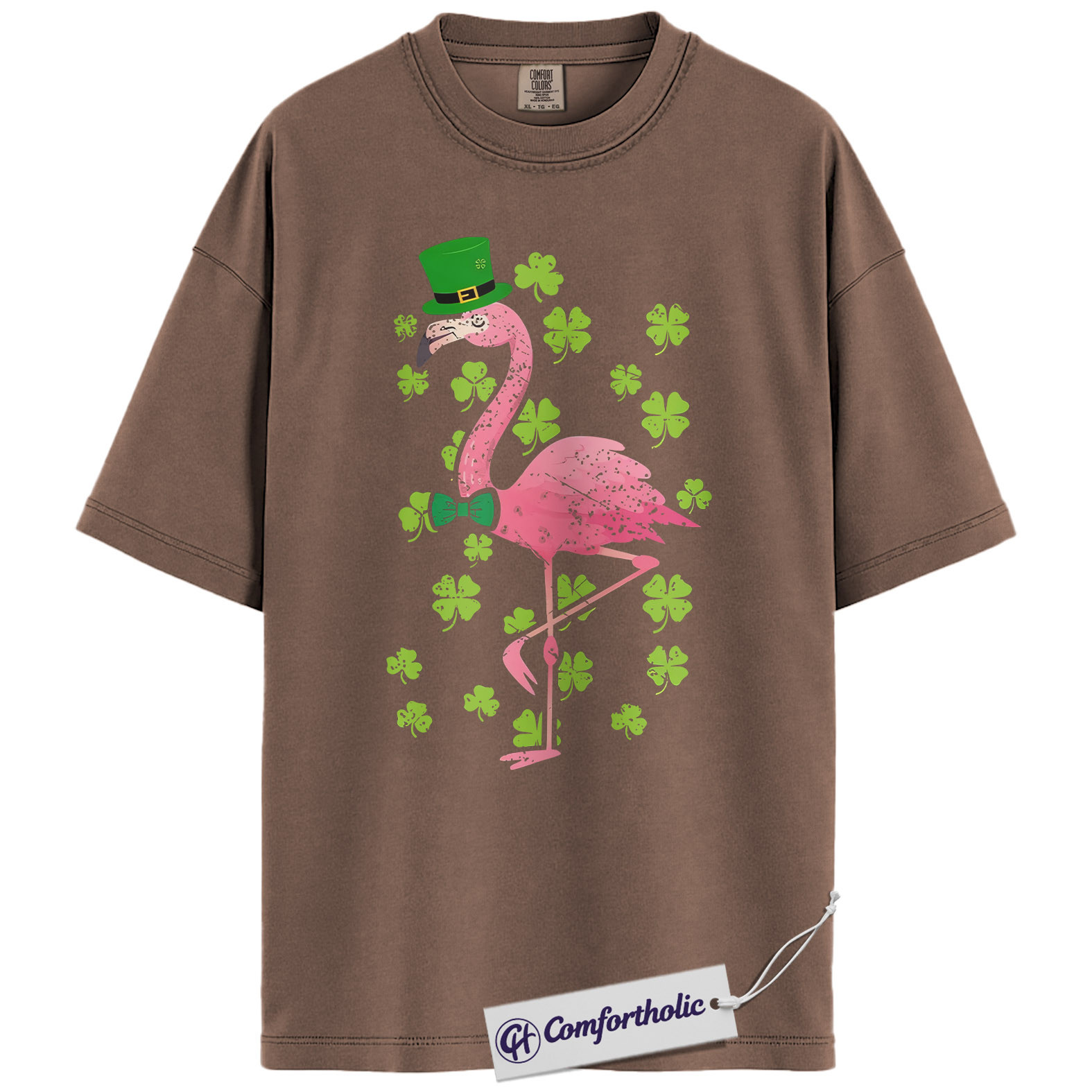 St Patricks Flamingo Shirt, Funny Shamrock Flamingo Graphic Tee, St Patrick’s Day Party T-Shirt, Gift for Women & Animal Lovers, Comfort Colors Shirt - Image 19