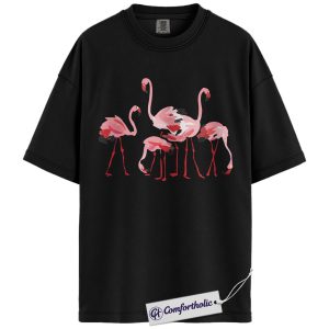 Flamingo Shirt, Watercolor Pink Flamingo Graphic Tee, Tropical Bird Beach T-Shirt, Summer Gift for Flamingo Lovers, Comfort Colors Shirt