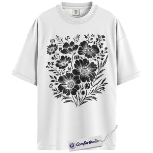 Alternative view of Floral Wildflower Shirt, Vintage Botanical Graphic Tee, Cottagecore Flower Lover T-Shirt, Mother’s Day Gift for Women & Garden Moms, Comfort Colors Shirt