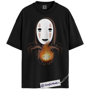 No Face Shirt, Calcifer Shirt, Spirited Away Shirt, Studio Ghibli Shirt, Anime Graphic Tee, Comfort Colors Shirt