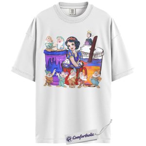 Alternative view of Snow White and the Seven Dwarfs Shirt, Anime Graphic Tee, Comfort Colors Shirt