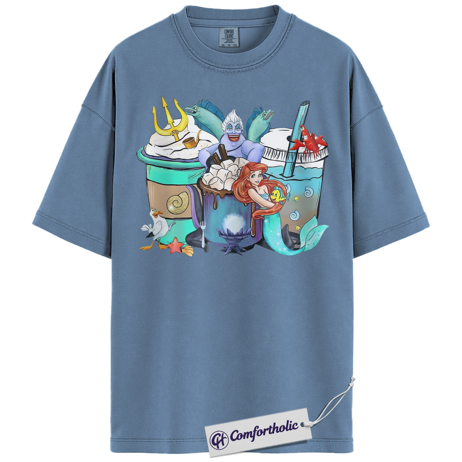 The Little Mermaid Shirt, Anime Graphic Tee, Comfort Colors Shirt - Image 17