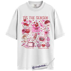 Alternative view of Tis The Season Valentine Shirt, Cute Love Icons Graphic Tee, Valentine’s Day Party T-Shirt, Gift for Women & Girlfriend, Comfort Colors Shirt