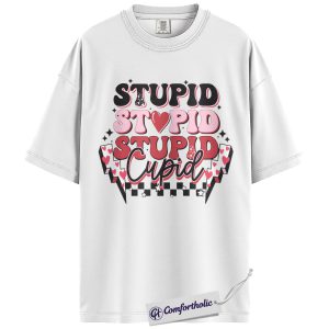 Alternative view of Stupid Cupid Shirt, Funny Anti Valentine Graphic Tee, Sarcastic Valentine’s Day T-Shirt, Valentine Gift for Singles & Besties, Comfort Colors Shirt