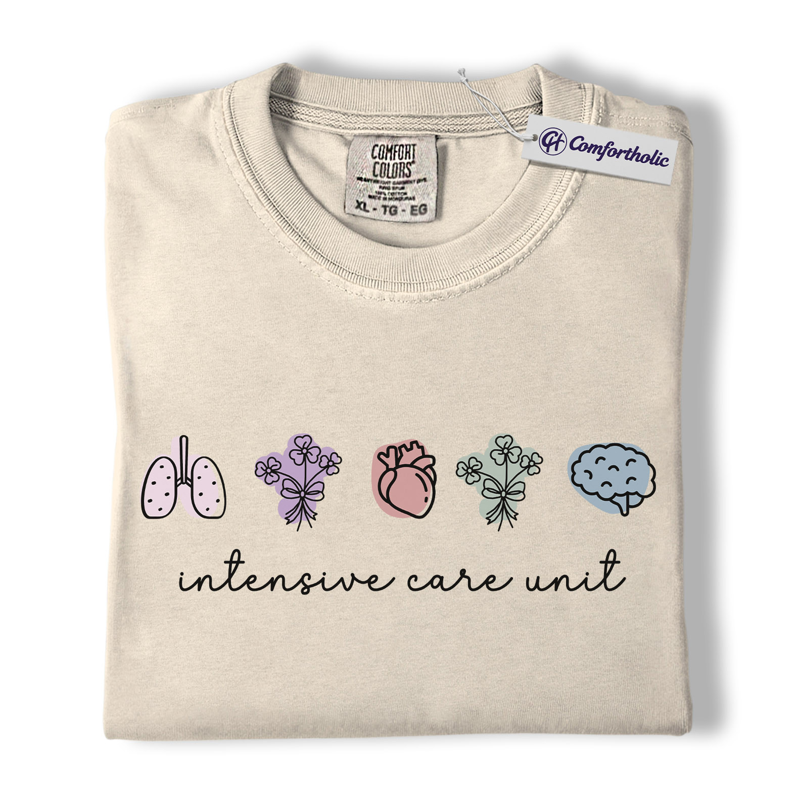 ICU Nurse Shirt, Minimalist Medical Icons Graphic Tee, Intensive Care Unit RN T-Shirt, Gift for ICU Nurses & Critical Care Staff, Comfort Colors Shirt