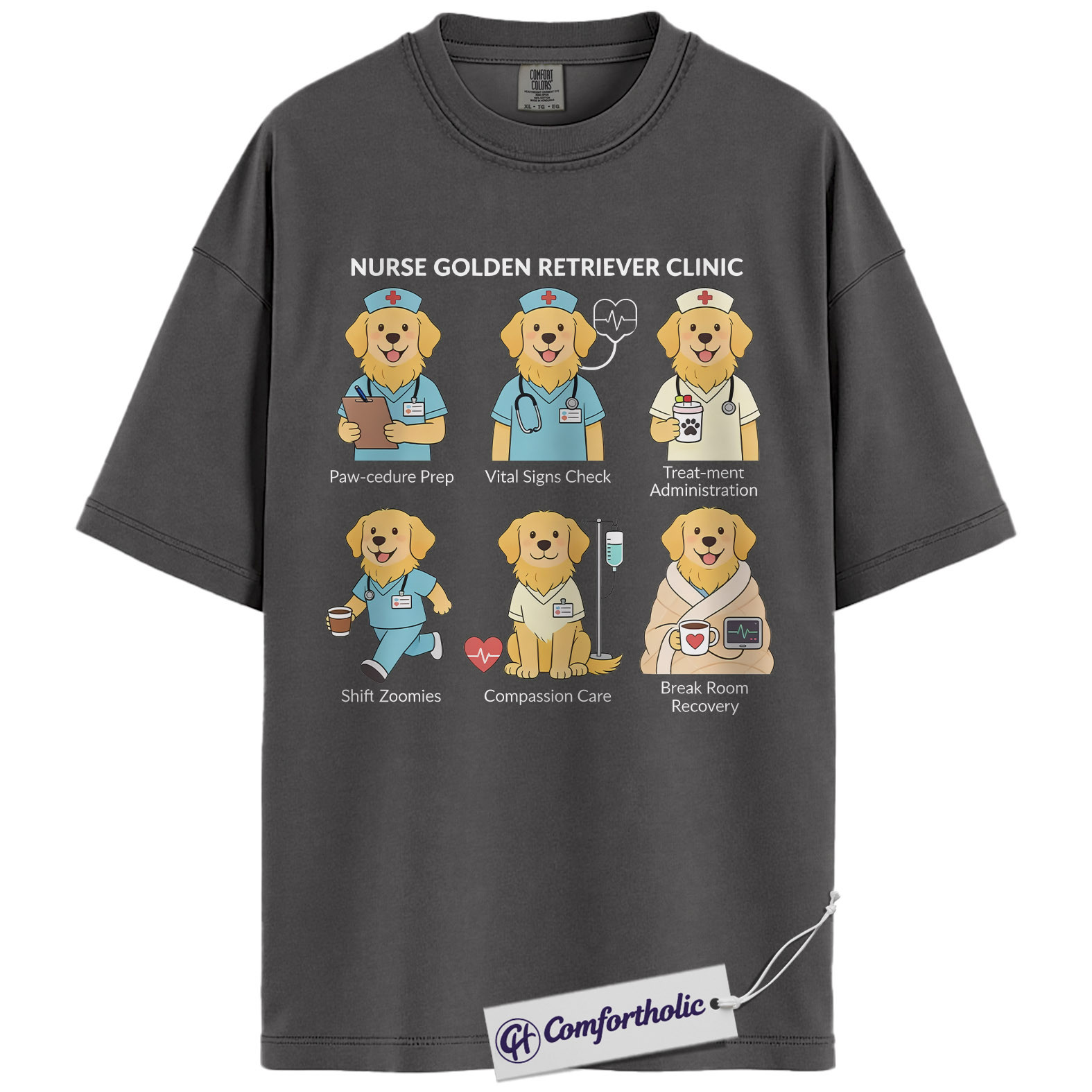 ICU Nurse Shirt, Minimalist Medical Icons Graphic Tee, Intensive Care Unit RN T-Shirt, Gift for ICU Nurses & Critical Care Staff, Comfort Colors Shirt - Image 4