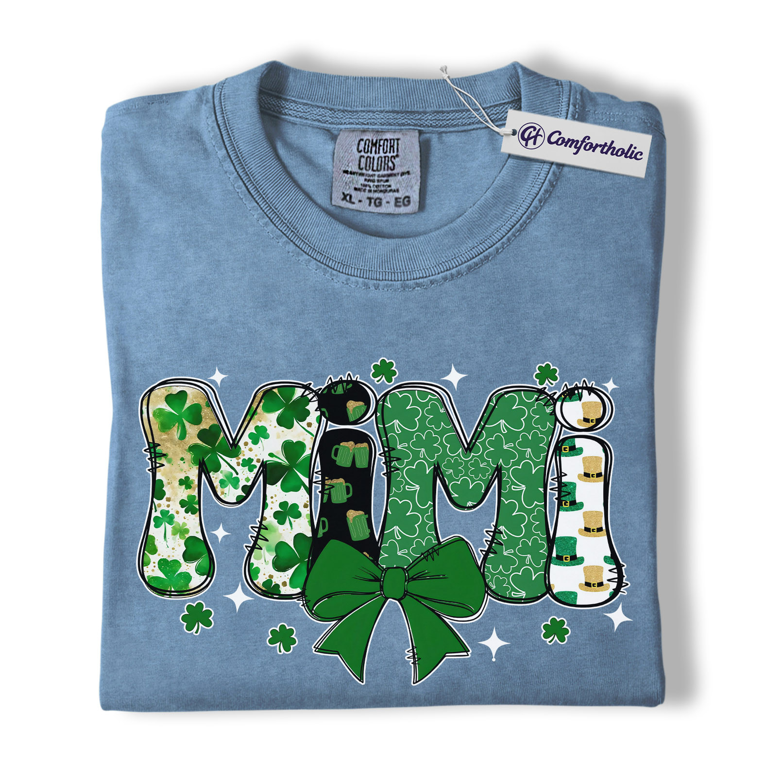 St Patrick’s Day Mimi Shirt, Cute Shamrock Bow Graphic Tee, Irish Grandma Lucky T-Shirt, St Paddy’s Day Gift for Mimi, Comfort Colors Shirt - Image 17