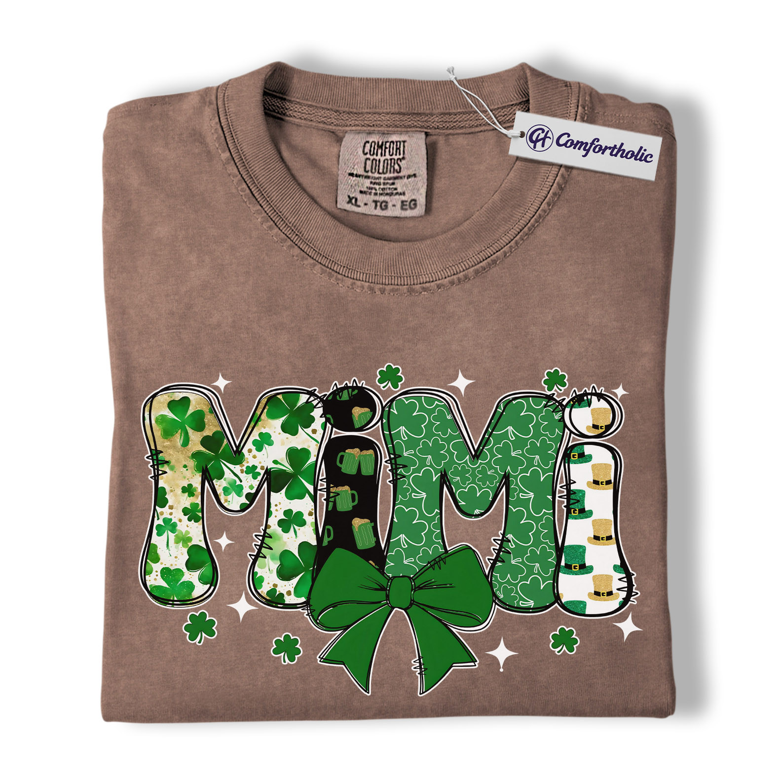 St Patrick’s Day Mimi Shirt, Cute Shamrock Bow Graphic Tee, Irish Grandma Lucky T-Shirt, St Paddy’s Day Gift for Mimi, Comfort Colors Shirt - Image 19