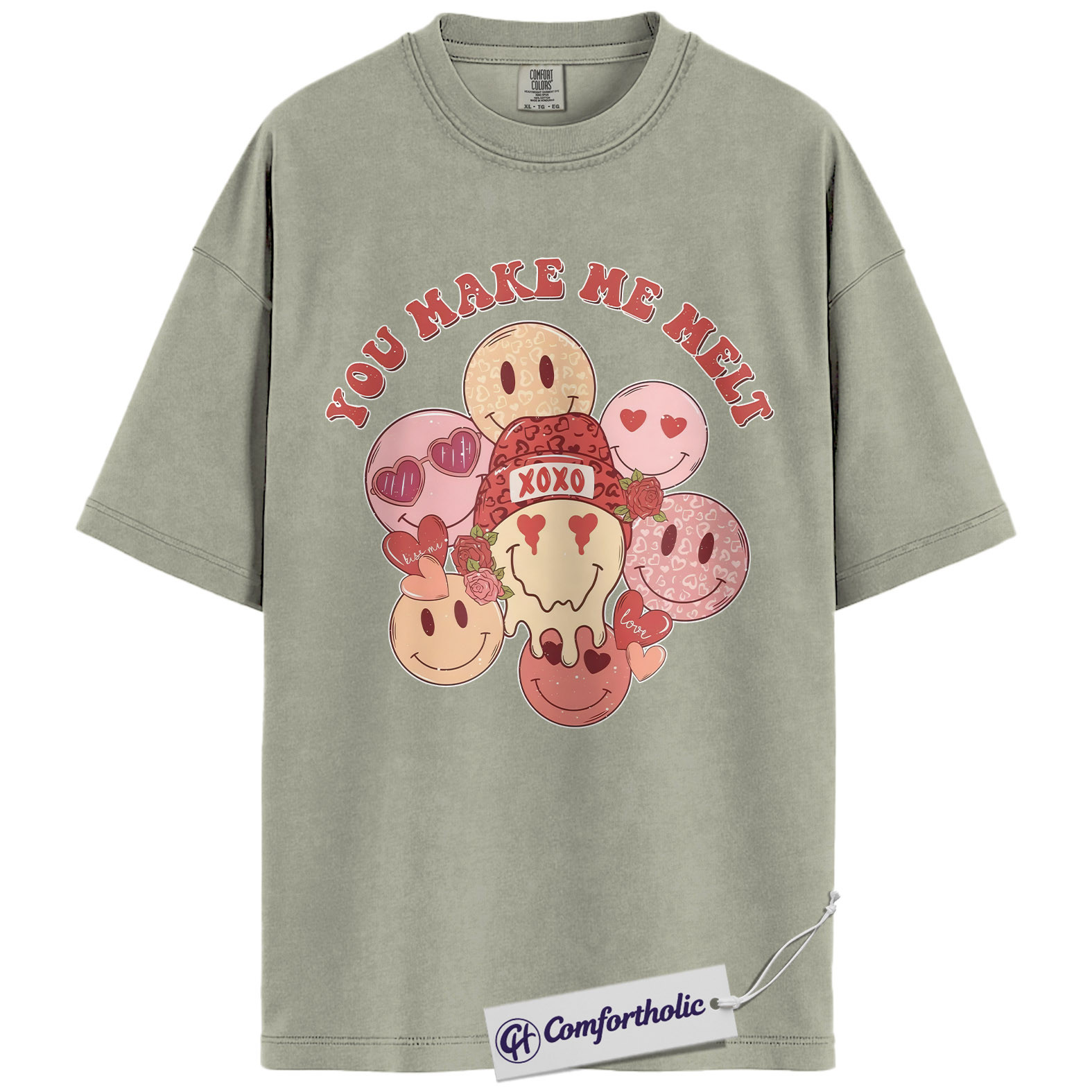 Funny Valentine Shirt, Cute Smiley Maltshake Graphic Tee, You Make Me Malt Pun T-Shirt, Valentine’s Day Gift for Her Him, Comfort Colors Shirt - Image 7