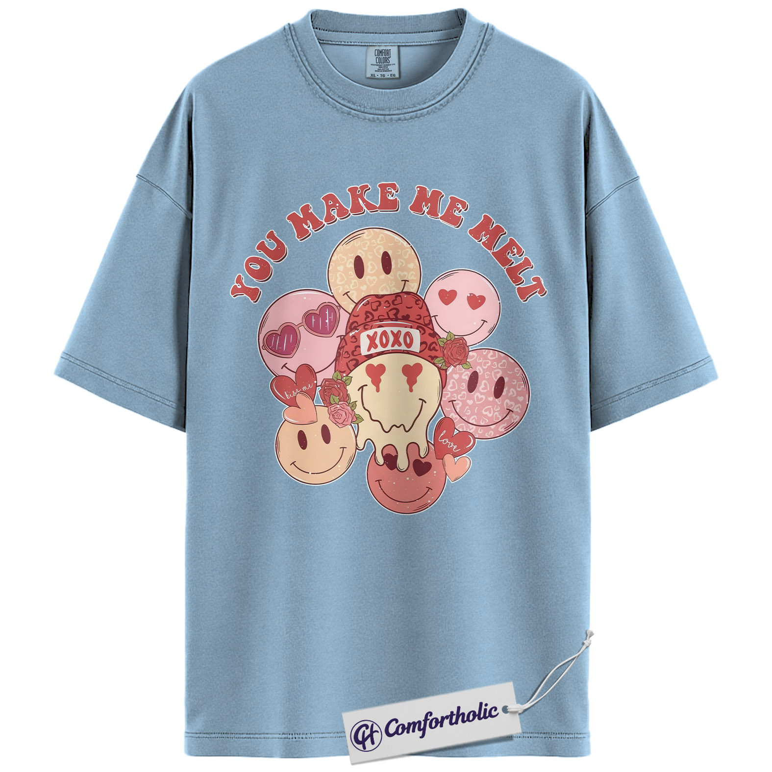 Funny Valentine Shirt, Cute Smiley Maltshake Graphic Tee, You Make Me Malt Pun T-Shirt, Valentine’s Day Gift for Her Him, Comfort Colors Shirt - Image 14