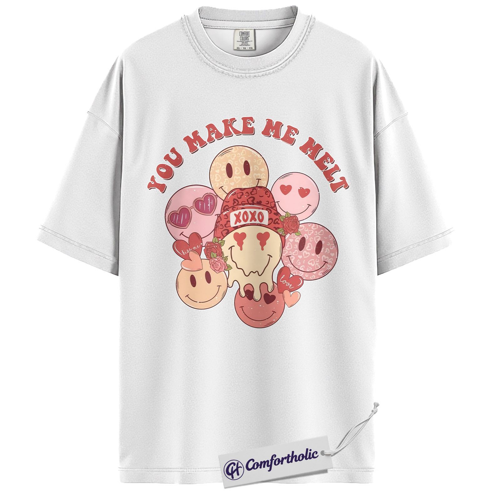 Funny Valentine Shirt, Cute Smiley Maltshake Graphic Tee, You Make Me Malt Pun T-Shirt, Valentine’s Day Gift for Her Him, Comfort Colors Shirt - Image 2