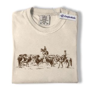 Western Ranch Shirt, Vintage Cowboy Cattle Graphic Tee, Ranch Life Horse Riding T-Shirt, Gift for Cowboy, Cowgirl & Western Lovers, Comfort Colors Shirt