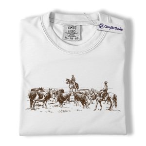 Alternative view of Western Ranch Shirt, Vintage Cowboy Cattle Graphic Tee, Ranch Life Horse Riding T-Shirt, Gift for Cowboy, Cowgirl & Western Lovers, Comfort Colors Shirt