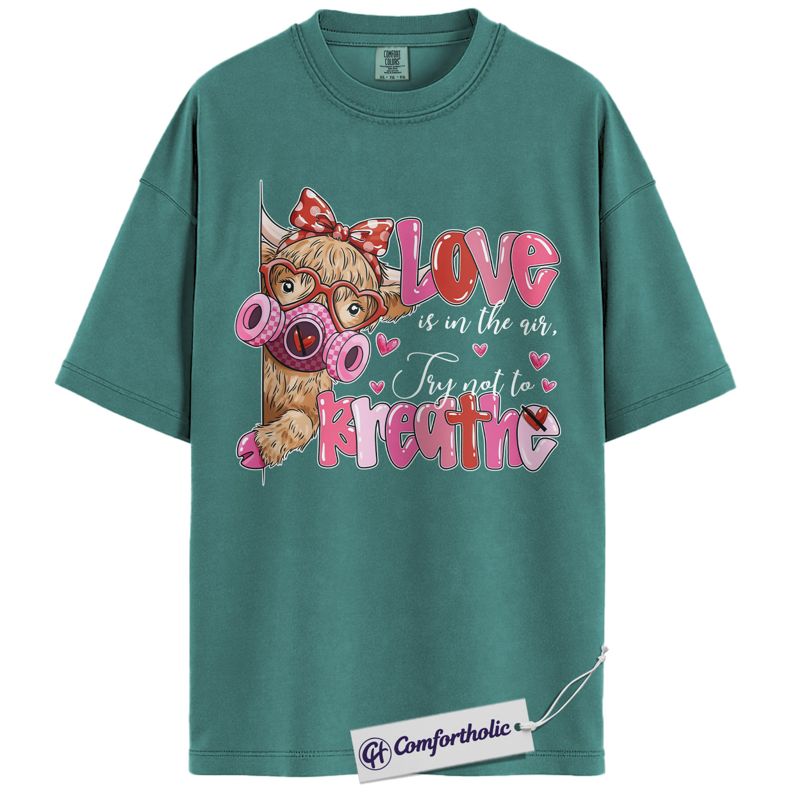 Funny Valentine Cow Shirt, Cute Farm Animal Graphic Tee, Sarcastic Cow Lover T-Shirt, Valentines Day Gift for Cow Mom, Comfort Colors Shirt - Image 13