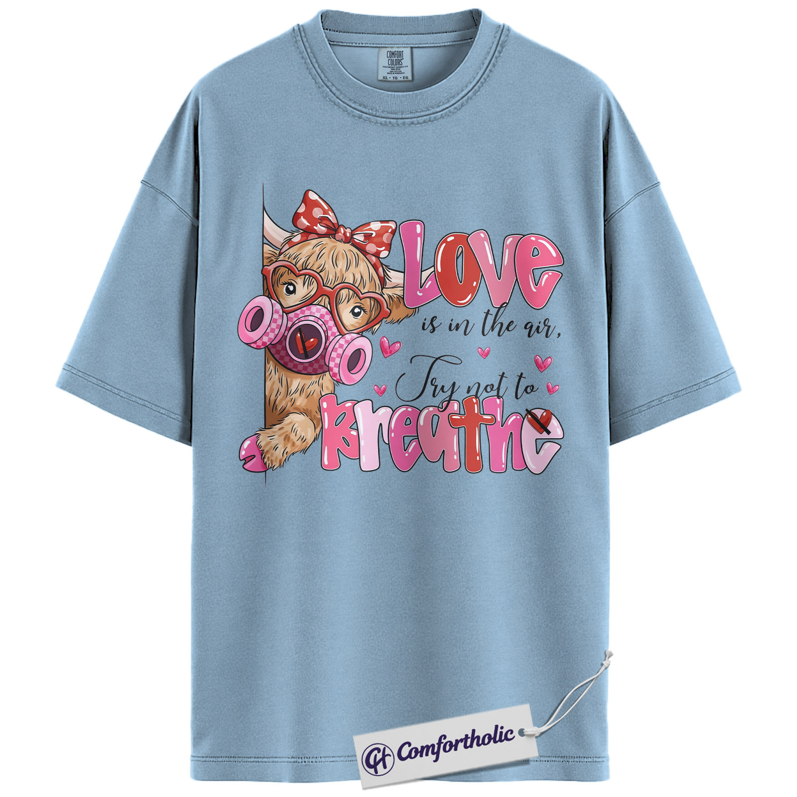 Funny Valentine Cow Shirt, Cute Farm Animal Graphic Tee, Sarcastic Cow Lover T-Shirt, Valentines Day Gift for Cow Mom, Comfort Colors Shirt - Image 14
