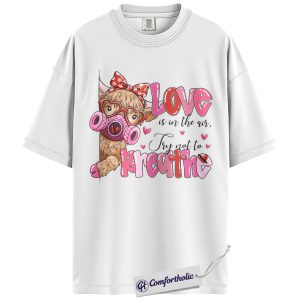 Alternative view of Funny Valentine Cow Shirt, Cute Farm Animal Graphic Tee, Sarcastic Cow Lover T-Shirt, Valentines Day Gift for Cow Mom, Comfort Colors Shirt