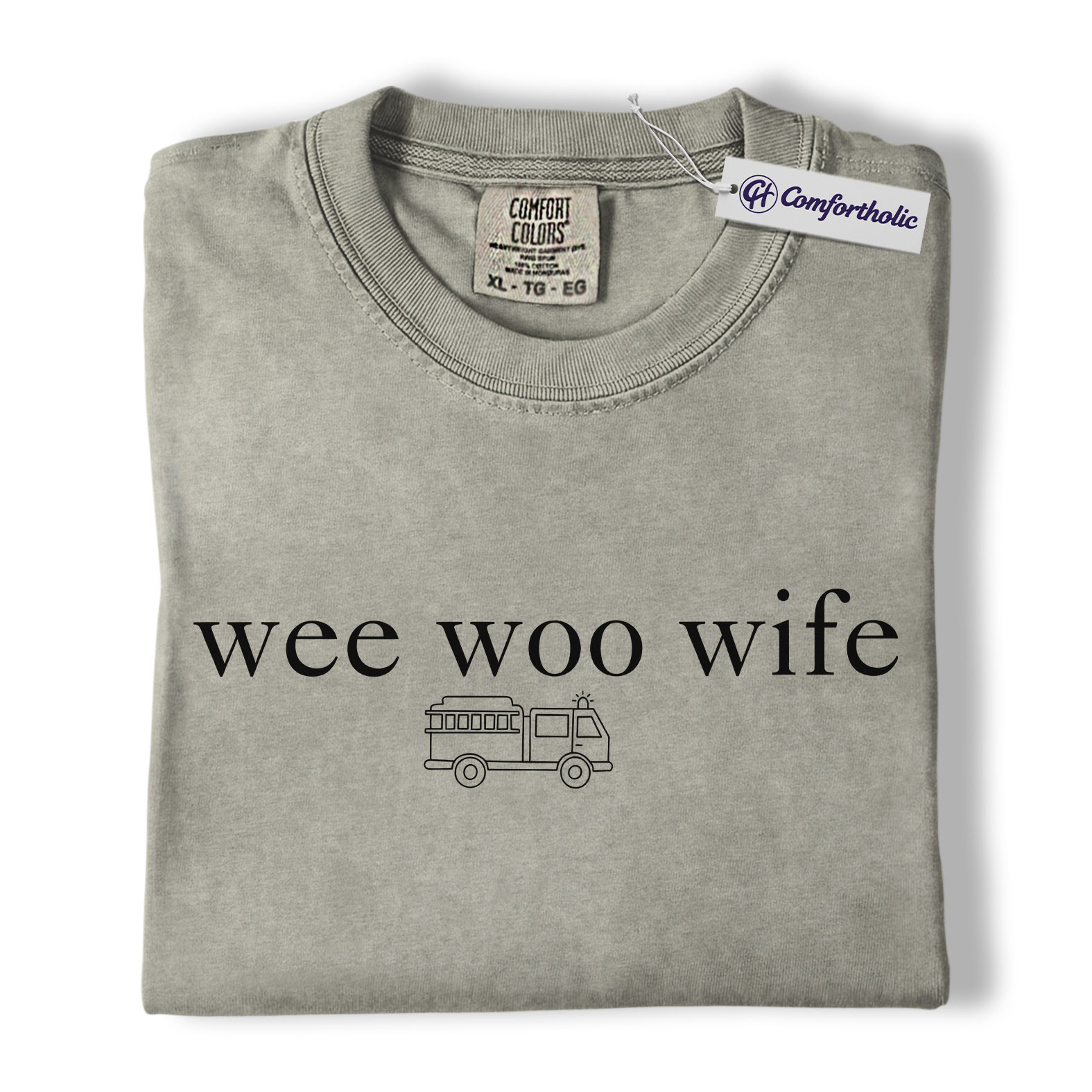 Firefighter Wife Shirt, Minimal Fire Truck Graphic Tee, Funny First Responder Spouse T-Shirt, Gift for Fireman Wife, Comfort Colors Shirt - Image 7