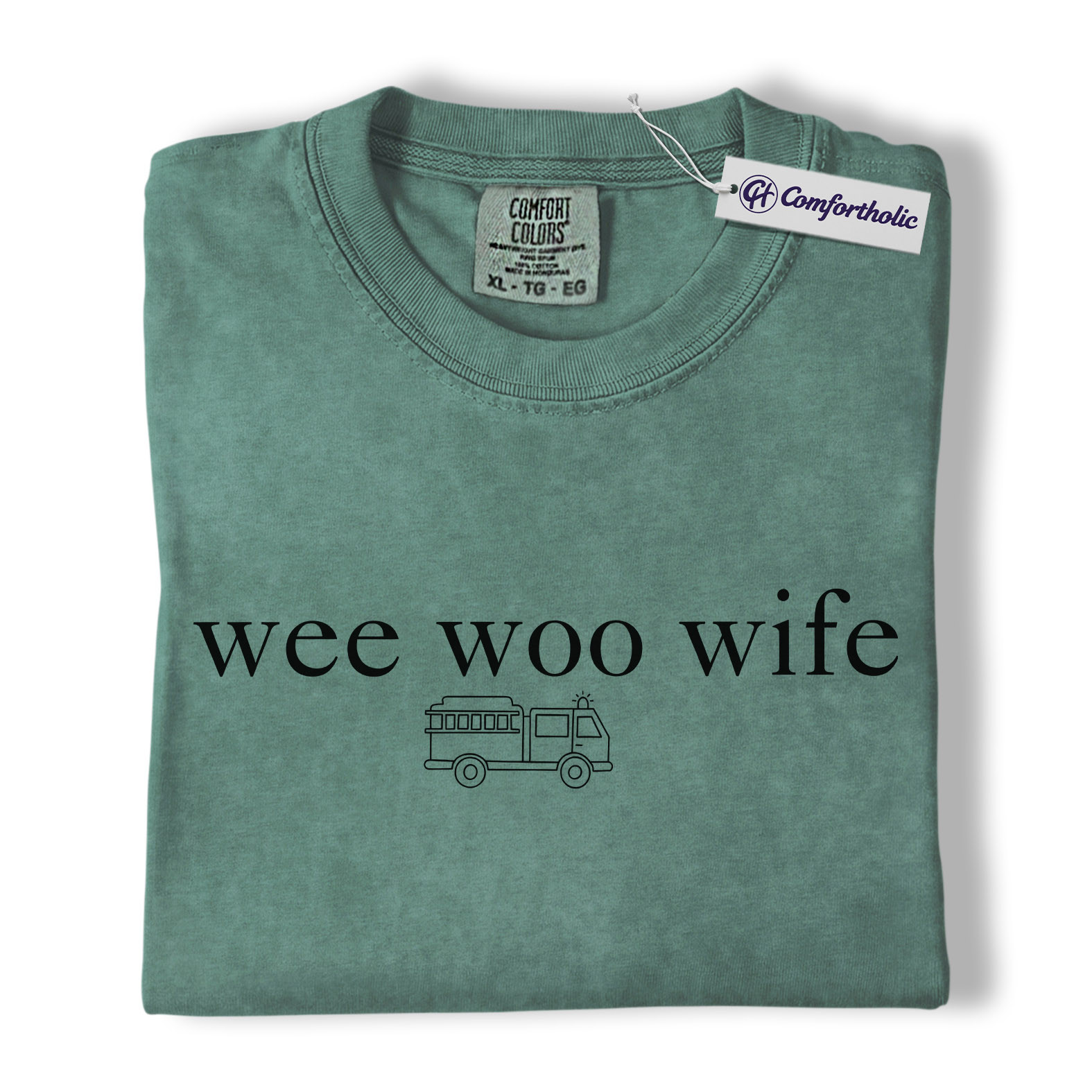 Firefighter Wife Shirt, Minimal Fire Truck Graphic Tee, Funny First Responder Spouse T-Shirt, Gift for Fireman Wife, Comfort Colors Shirt - Image 11