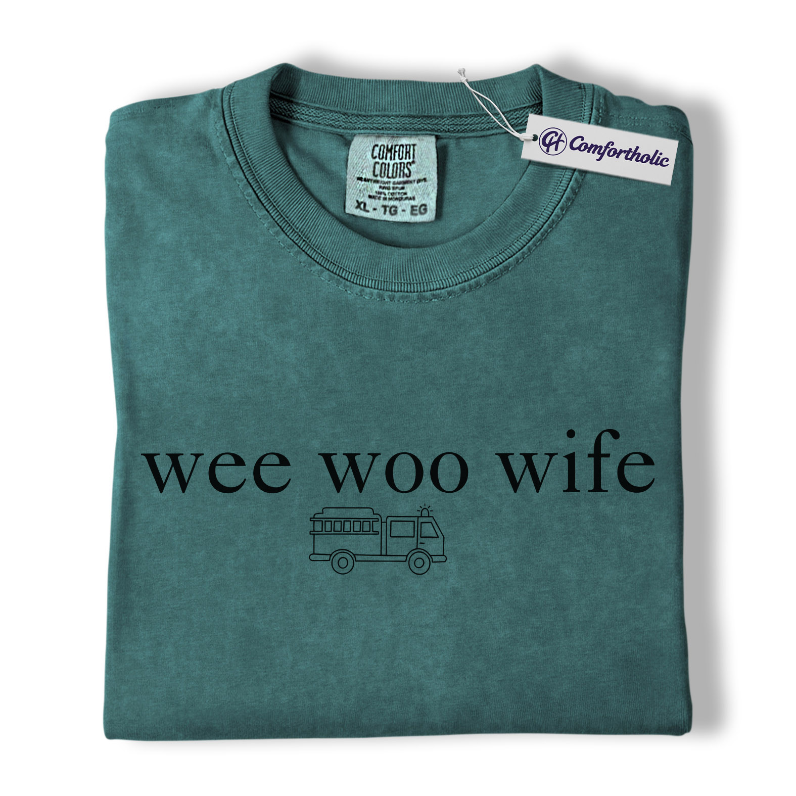 Firefighter Wife Shirt, Minimal Fire Truck Graphic Tee, Funny First Responder Spouse T-Shirt, Gift for Fireman Wife, Comfort Colors Shirt - Image 12