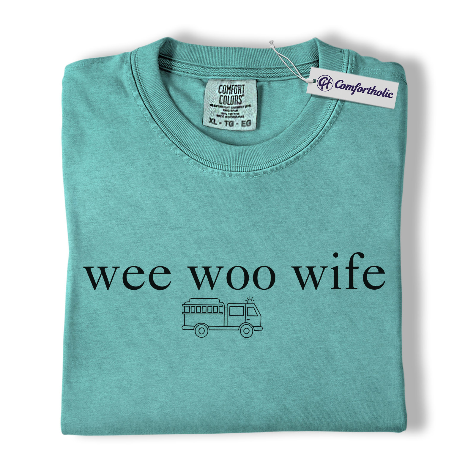 Firefighter Wife Shirt, Minimal Fire Truck Graphic Tee, Funny First Responder Spouse T-Shirt, Gift for Fireman Wife, Comfort Colors Shirt - Image 14