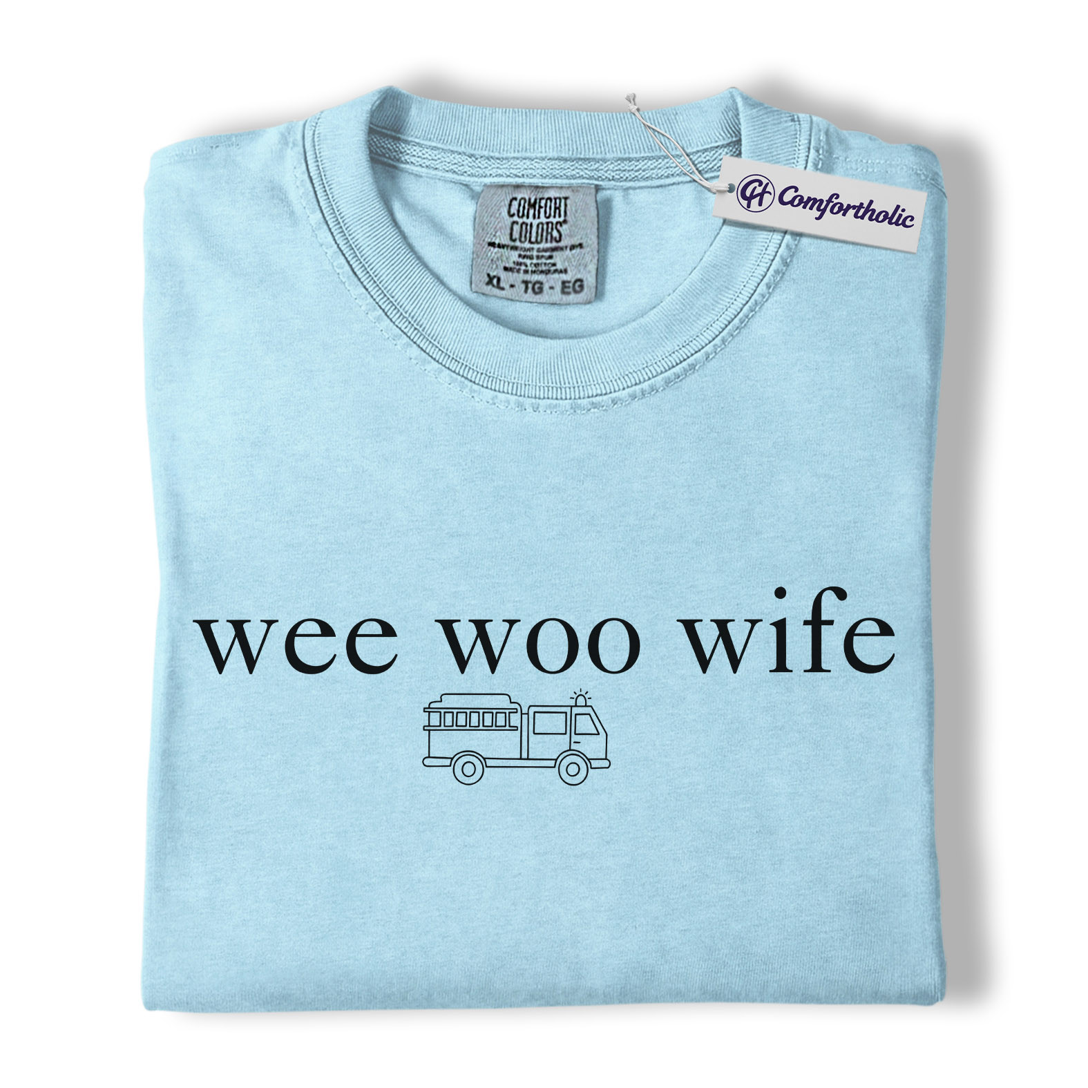 Firefighter Wife Shirt, Minimal Fire Truck Graphic Tee, Funny First Responder Spouse T-Shirt, Gift for Fireman Wife, Comfort Colors Shirt - Image 15