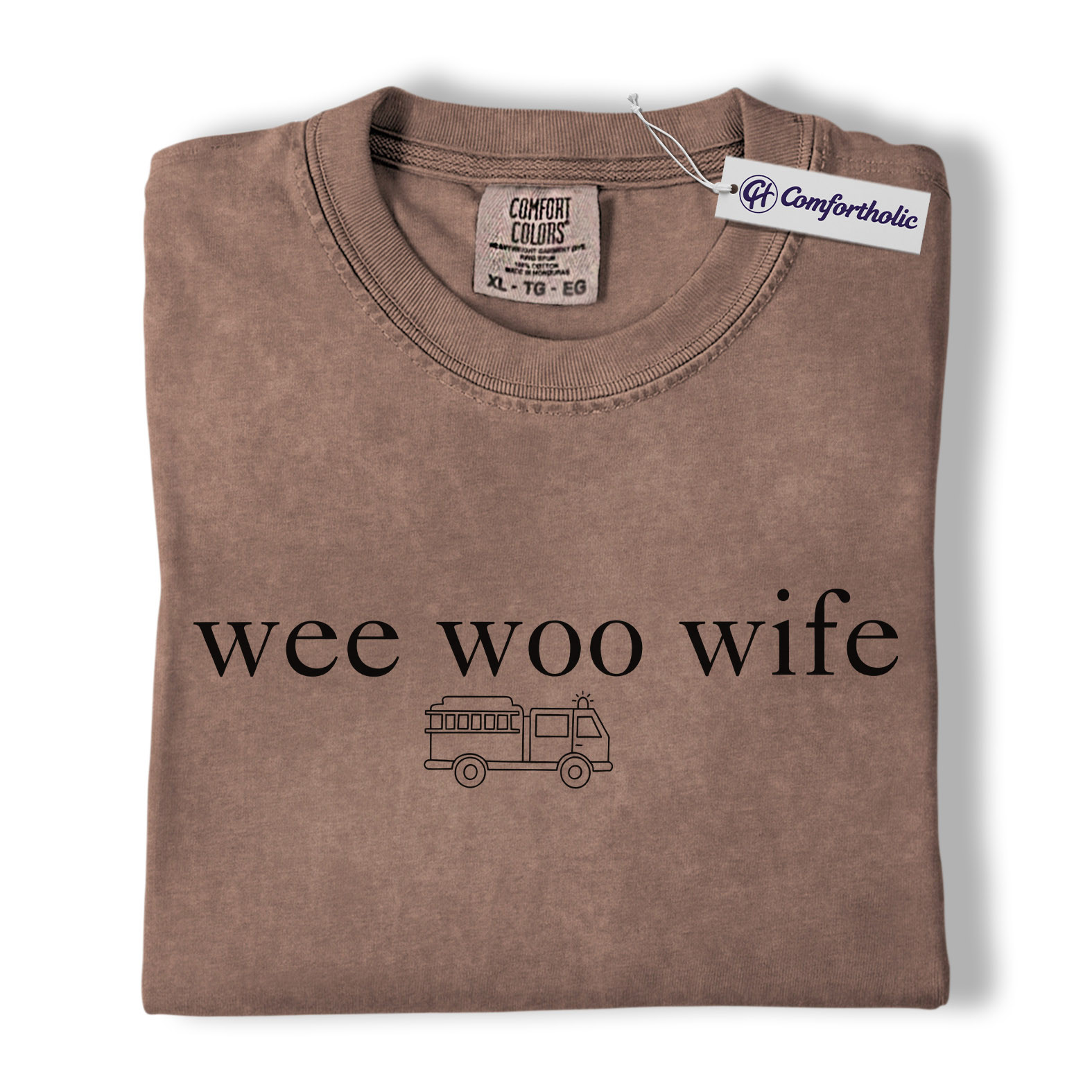 Firefighter Wife Shirt, Minimal Fire Truck Graphic Tee, Funny First Responder Spouse T-Shirt, Gift for Fireman Wife, Comfort Colors Shirt - Image 19