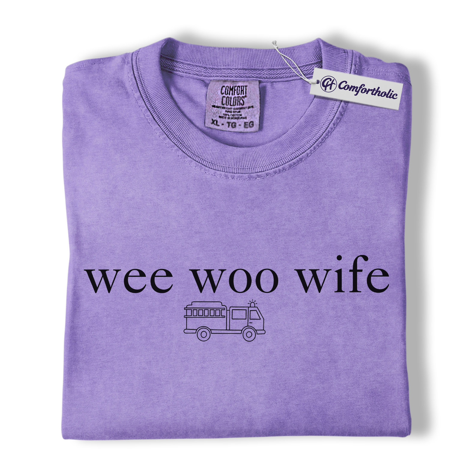 Firefighter Wife Shirt, Minimal Fire Truck Graphic Tee, Funny First Responder Spouse T-Shirt, Gift for Fireman Wife, Comfort Colors Shirt - Image 20