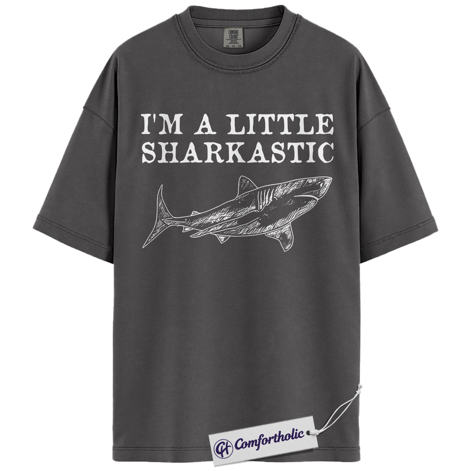Sharkastic Shirt, Funny Shark Pun Graphic Tee, Shark Lover Ocean T-Shirt, Gift for Sea Animal Lovers, Comfort Colors Shirt - Image 3