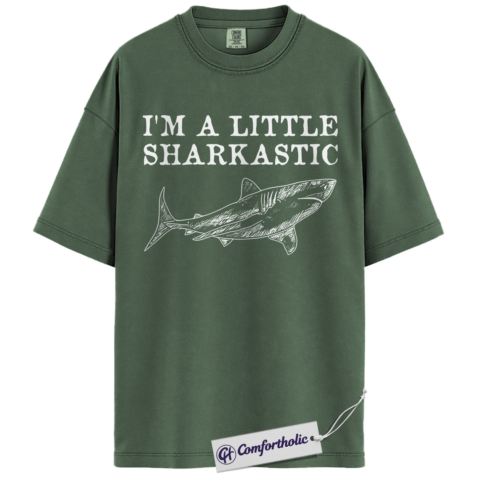 Sharkastic Shirt, Funny Shark Pun Graphic Tee, Shark Lover Ocean T-Shirt, Gift for Sea Animal Lovers, Comfort Colors Shirt - Image 5