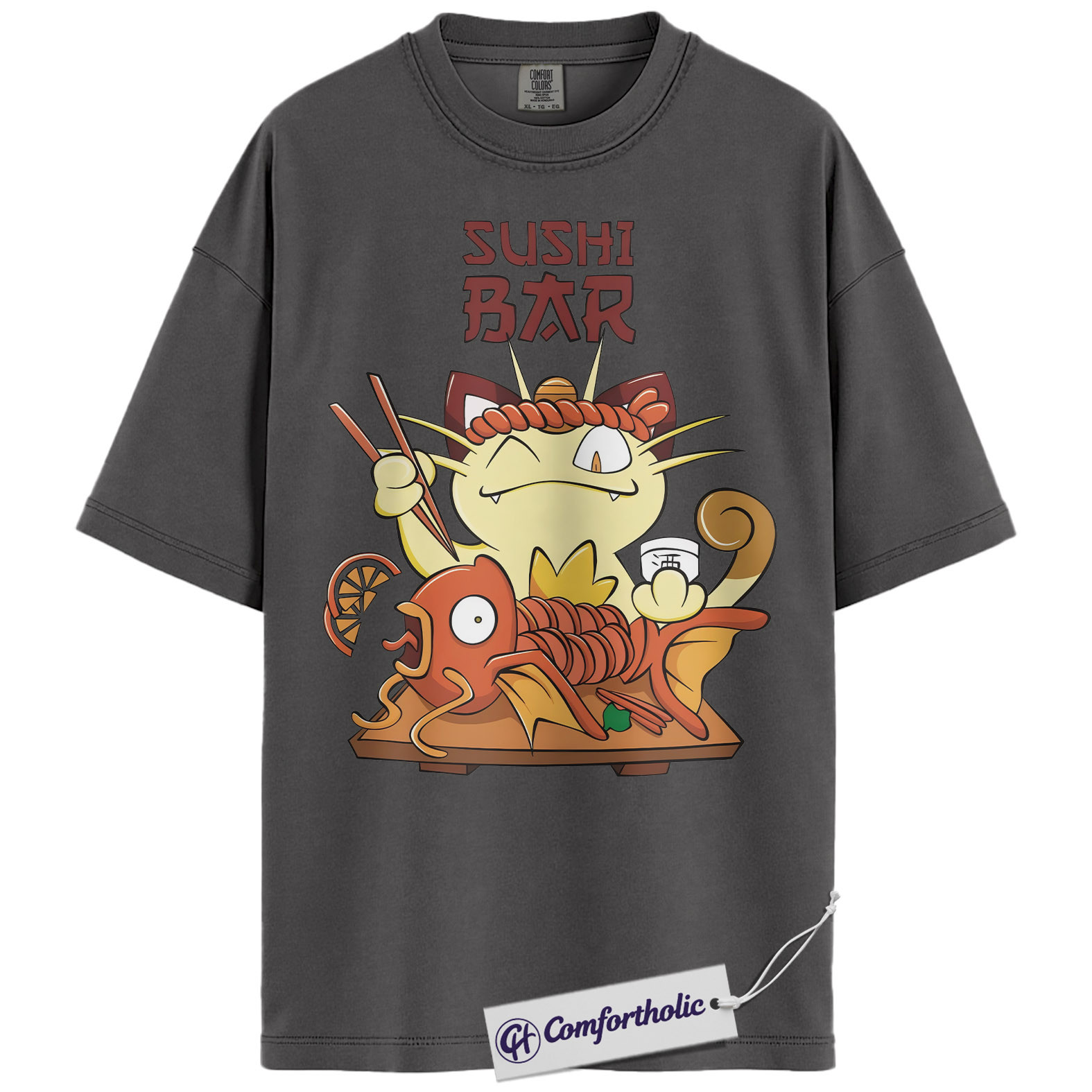 Meowth Shirt, Magikarp Shirt, Pokemon Shirt, PKM Shirt, Anime Graphic Tee, Comfort Colors Shirt - Image 3