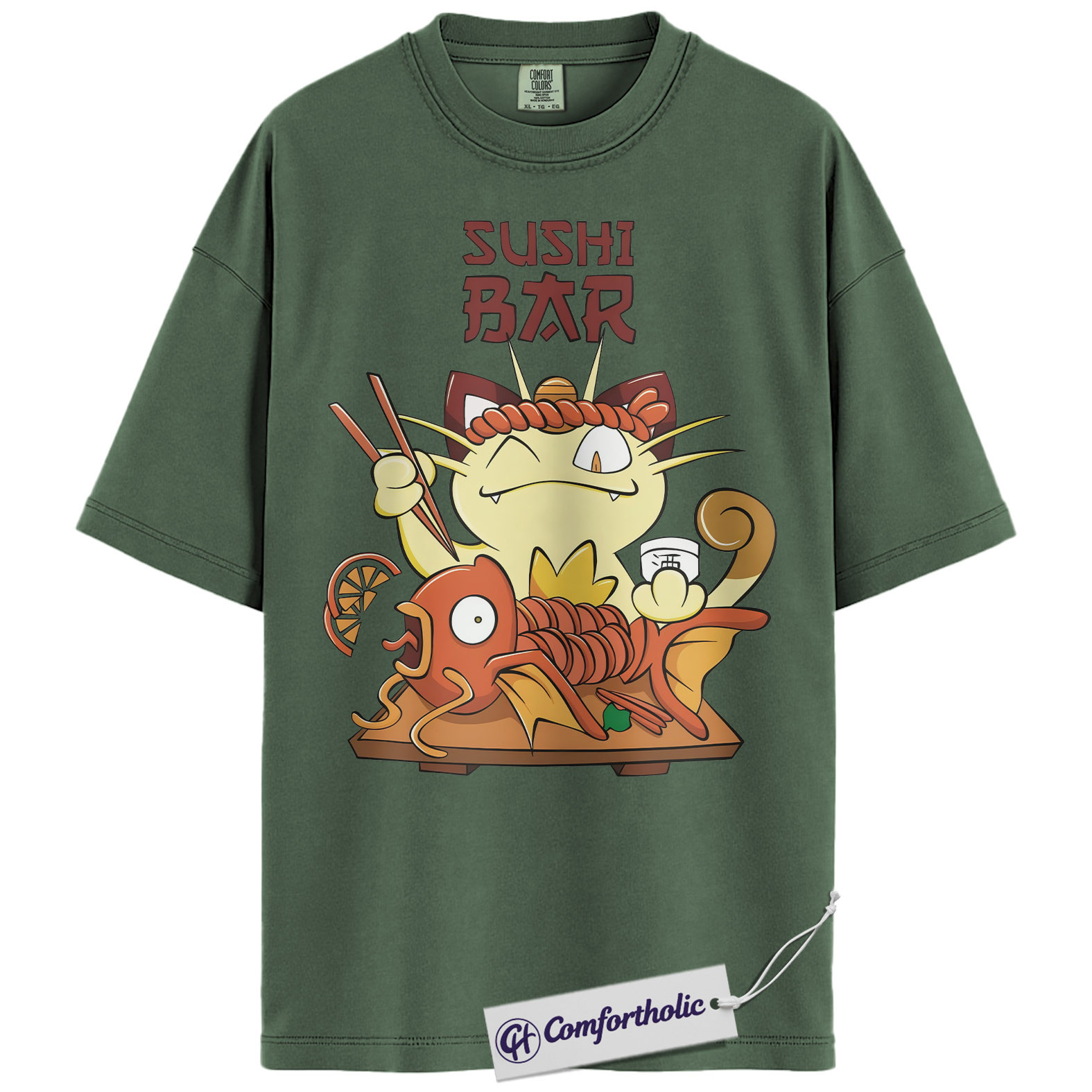 Meowth Shirt, Magikarp Shirt, Pokemon Shirt, PKM Shirt, Anime Graphic Tee, Comfort Colors Shirt - Image 5
