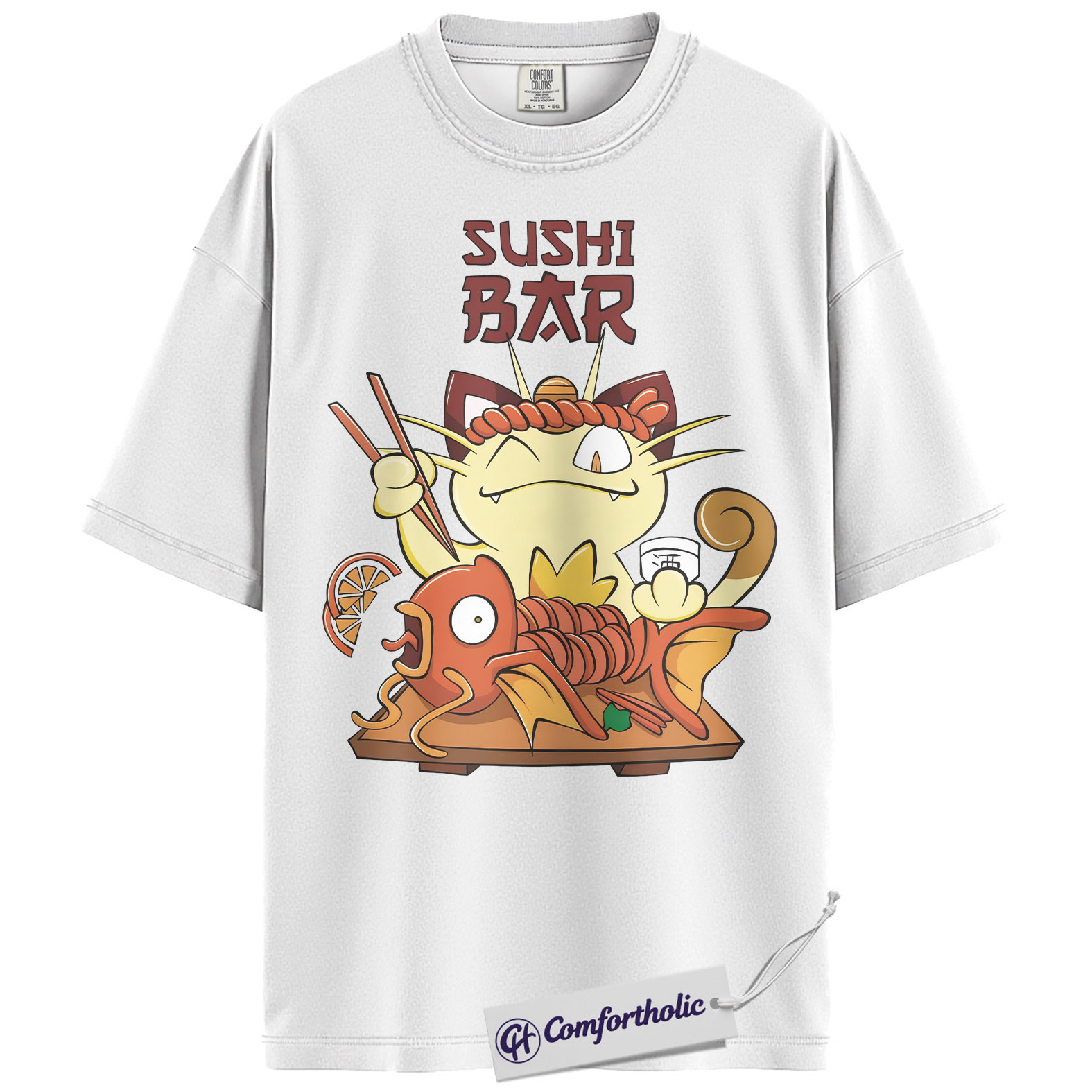 Meowth Shirt, Magikarp Shirt, Pokemon Shirt, PKM Shirt, Anime Graphic Tee, Comfort Colors Shirt - Image 2