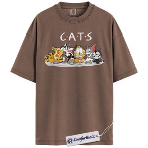 Friends TV Show Cat Parody Shirt, Funny Cartoon Cat Shirt, Anime Graphic Tee, Comfort Colors Shirt