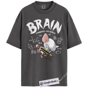 Alternative view of Pinky and the Brain Shirt, Anime Graphic Tee, Comfort Colors Shirt