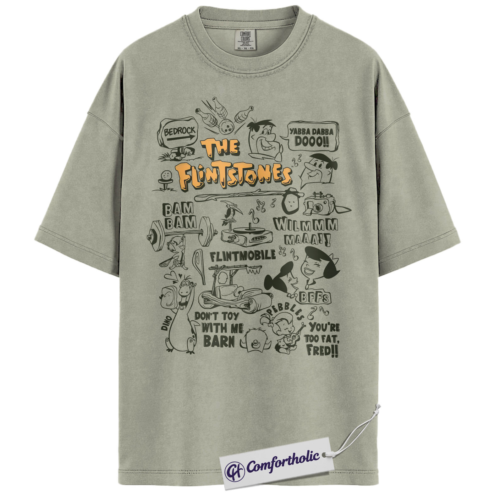 The Flintstones Shirt, Anime Graphic Tee, Comfort Colors Shirt