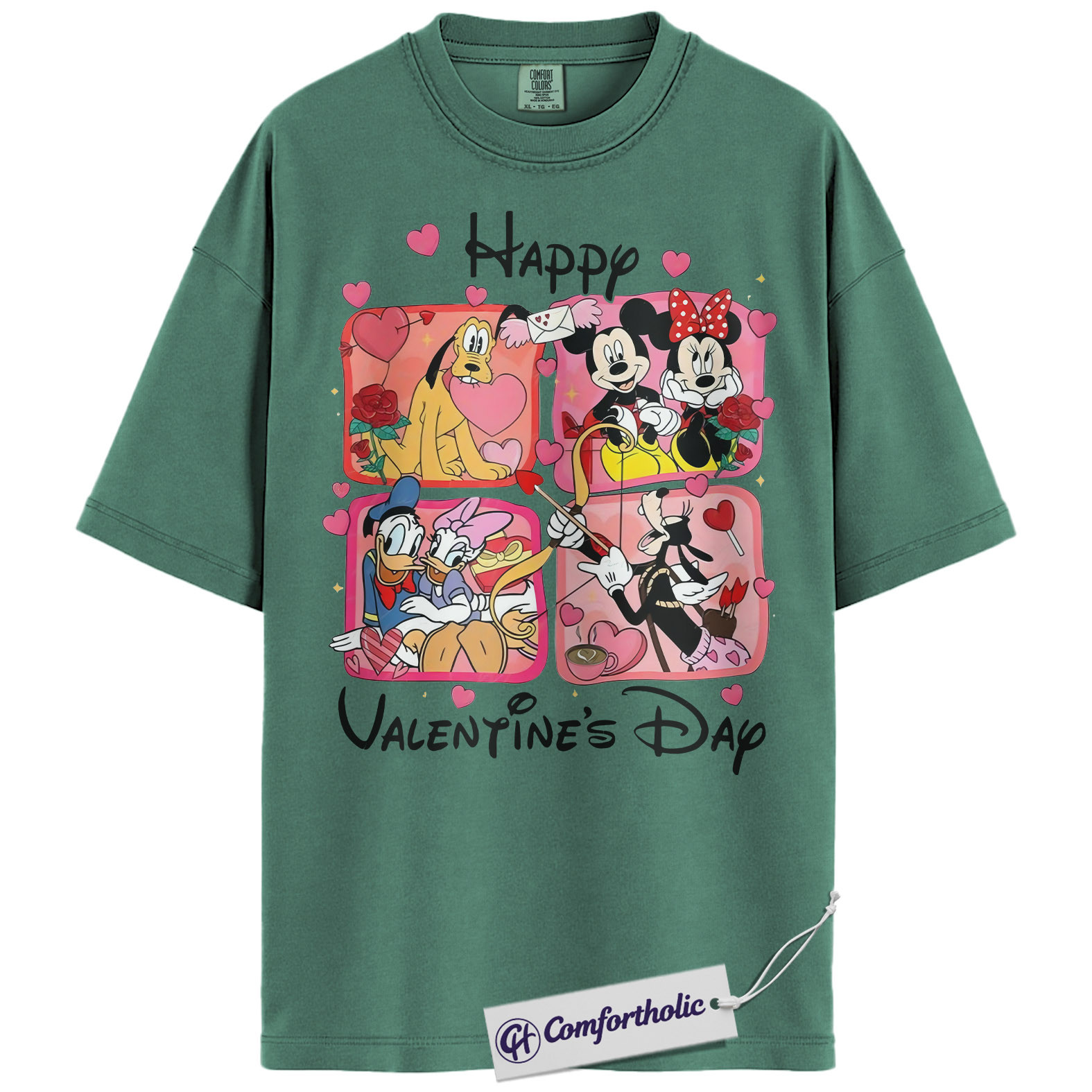 Donald Duck Shirt, Goofy Shirt, Pluto Shirt, Mickey Mouse Shirt, Valentine Shirt, Anime Graphic Tee, Comfort Colors Shirt - Image 7