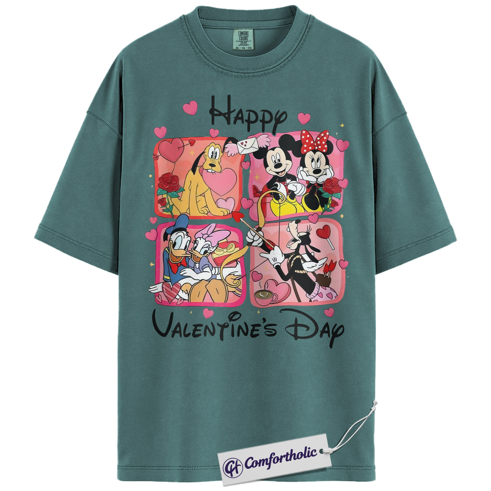 Donald Duck Shirt, Goofy Shirt, Pluto Shirt, Mickey Mouse Shirt, Valentine Shirt, Anime Graphic Tee, Comfort Colors Shirt - Image 8